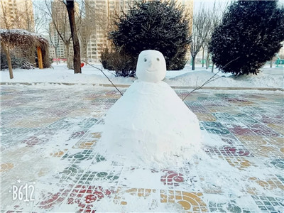 哈哈~成功的雪娃娃这造型太别致啦！